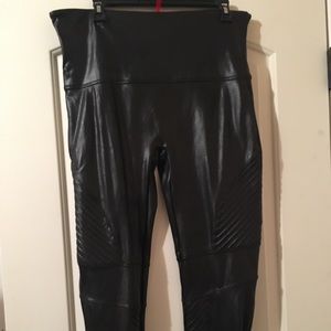 Spanx Faux Leather Motto Leggings